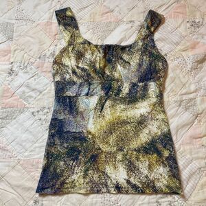 ann taylor vintage y2k earth toned fairy grunge babydoll tank top size xs
